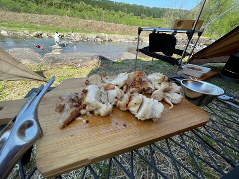 【キャンプ】簡単美味しい鶏肉の山賊焼き